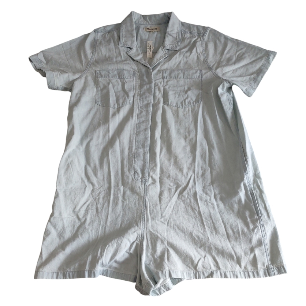 NWT Madewell XXL Denim Relaxed Coverall Romper Castleton Wash
